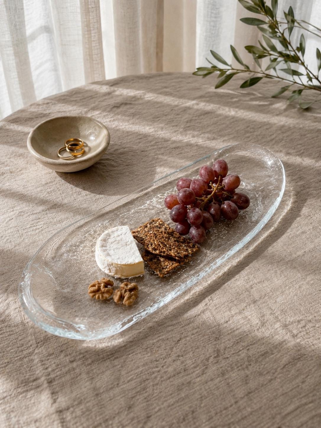 Collectors glass platter Pukeberg Sweden, Swedish glassware, vintage Mcm home decor