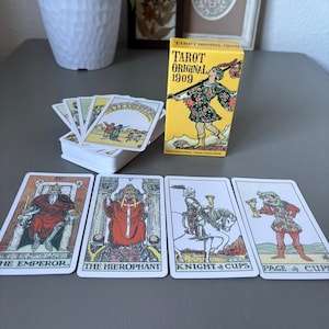 Baralho de Tarô Rider Waite Smith - Tarô Original 1909 - Adivinhação Clássica - Pamela Colman Smith - Presente para Ela - Ideal para Colecionadores Iniciantes