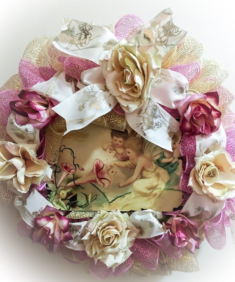 Valentines Deco Mesh Wreathvalentine Wreathdoor Decoration Etsy