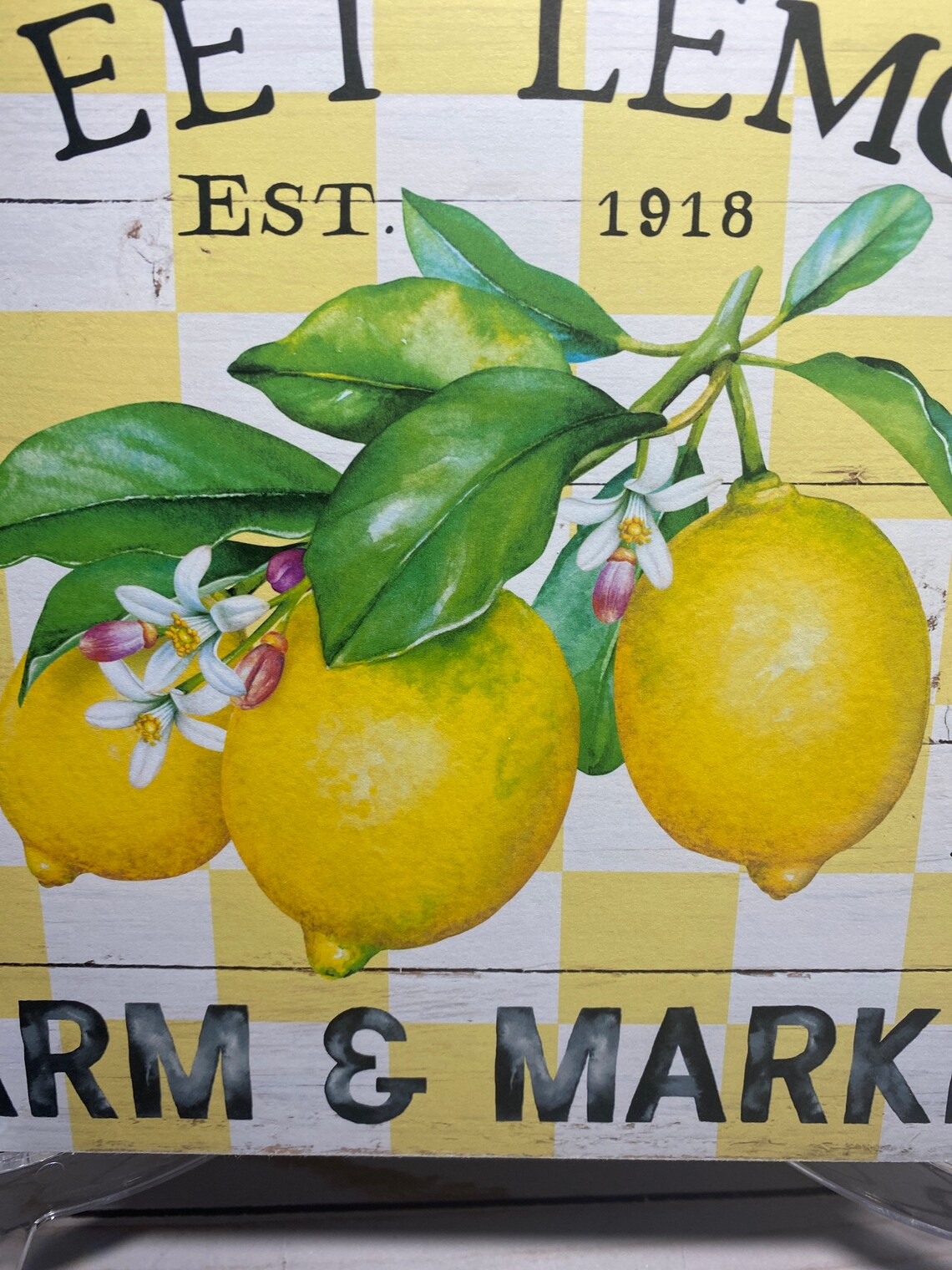 Sweet Lemon Farm Sign Lemon Kitchen Wall Art Lemon Wreath Etsy