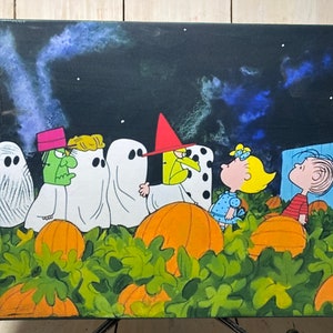 Charlie Brown Halloween ,Great Pumpkin Sign, Peanuts Halloween Wall Art, Vintage Halloween Pumpkin Signs