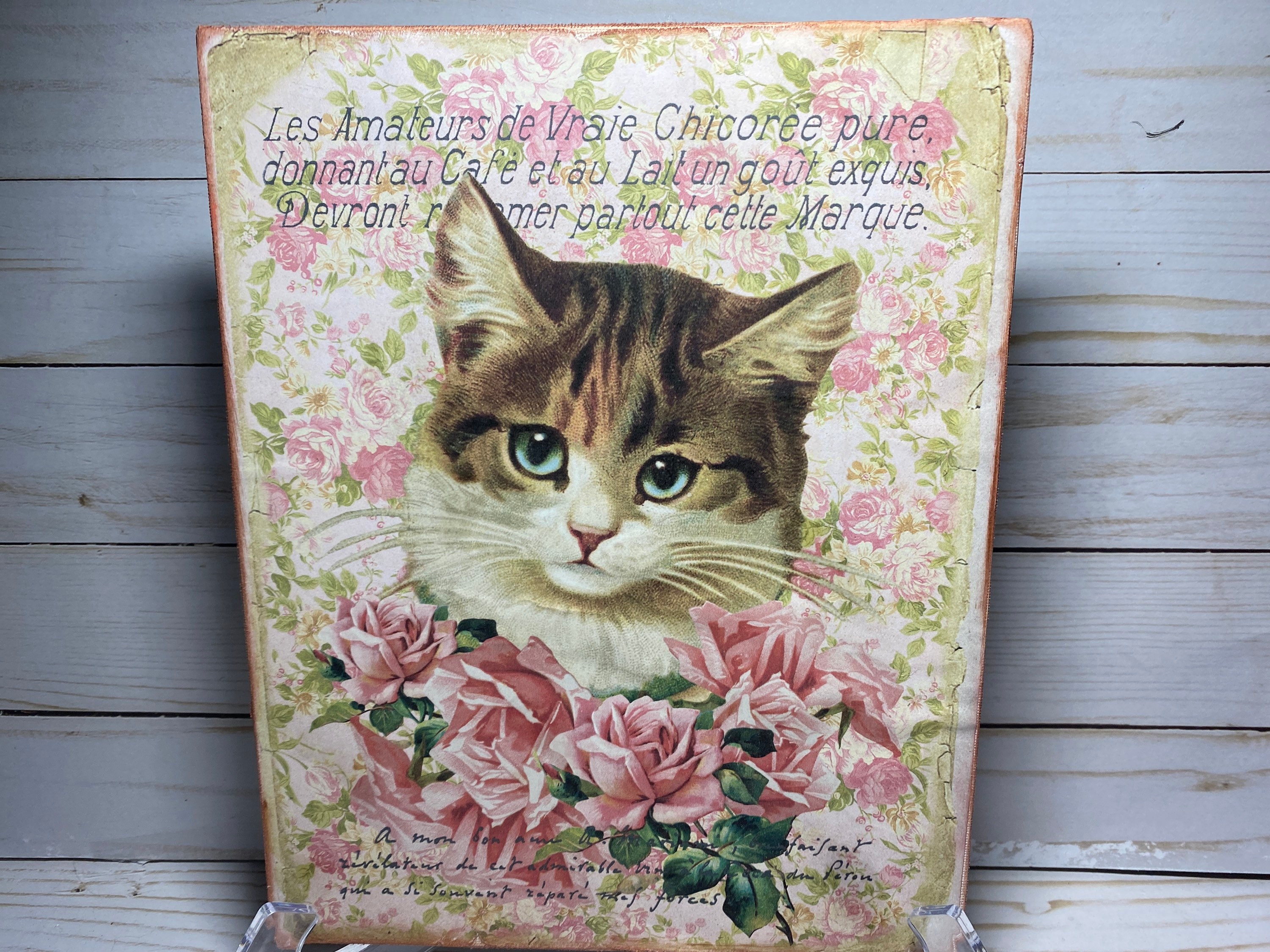 Shabby Chic Cat Sign Shabby Chic Décor Victorian Style Wall Etsy