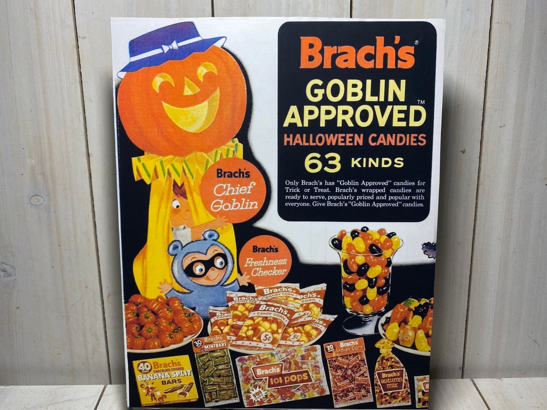 Vintage Halloween Brachs Candy Advertisement Sign Retro Etsy