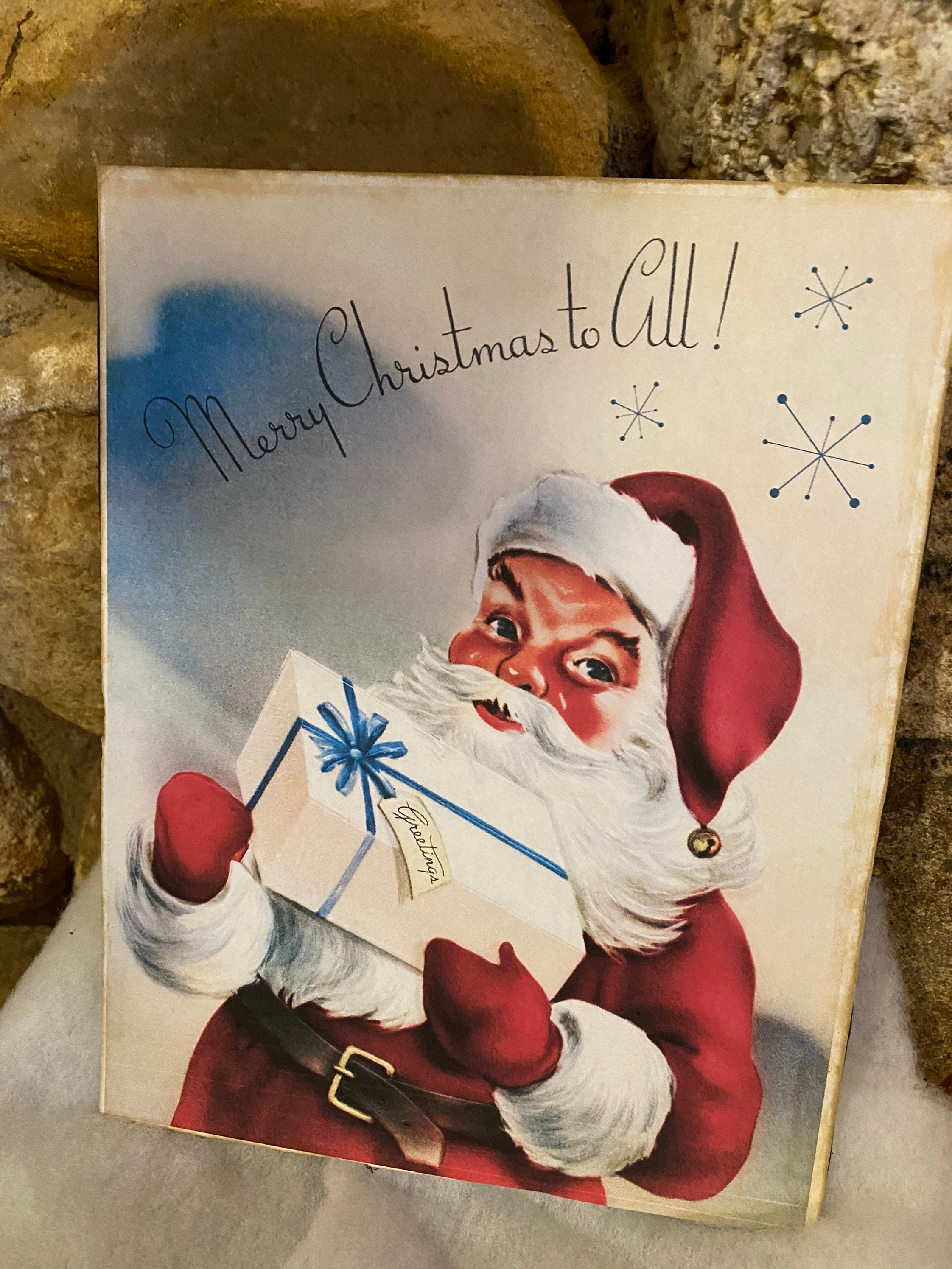 Vintage Santa Sign Vintage Christmas Decoration Retro | Etsy