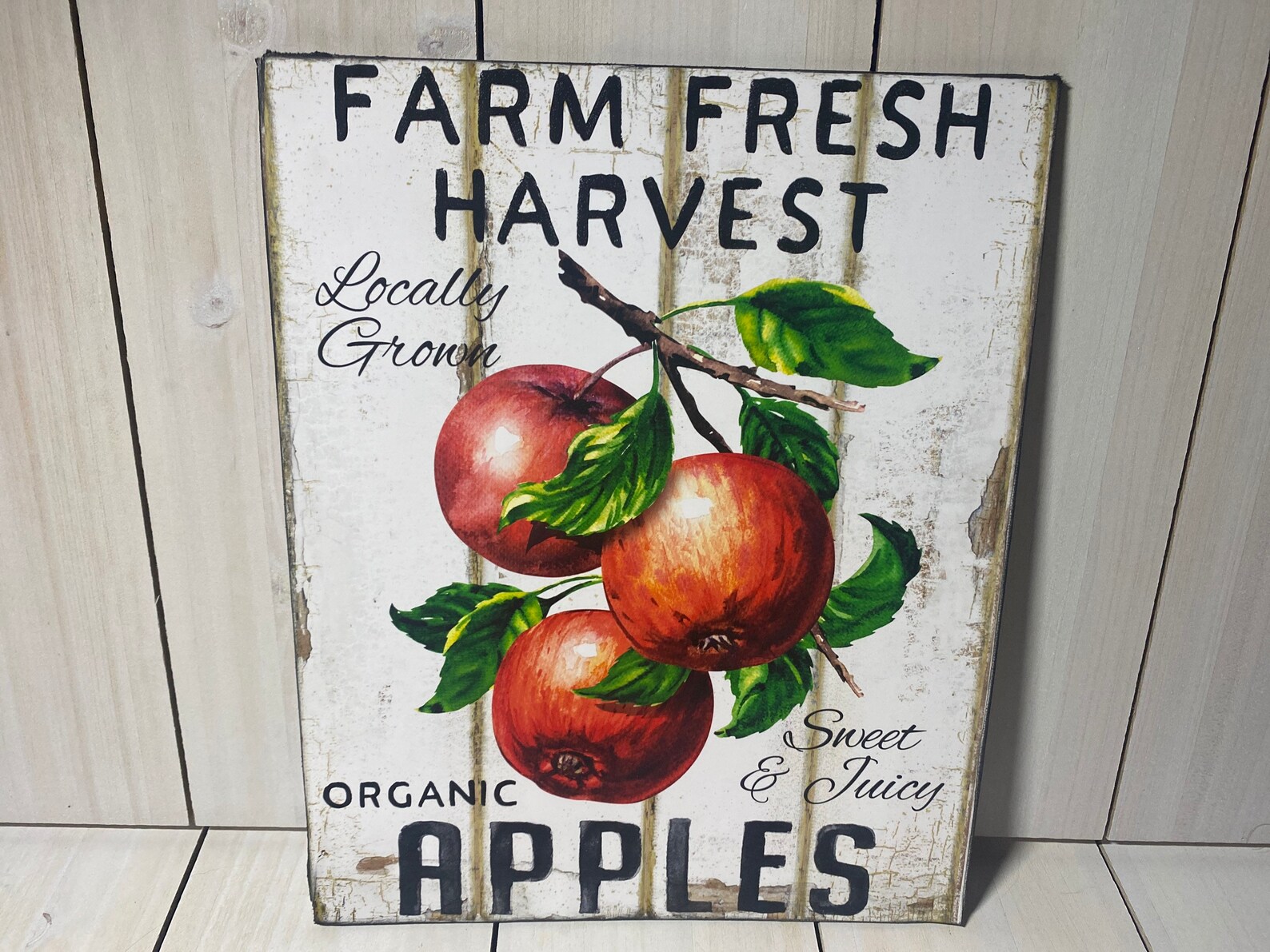 Farmhouse Apple Sign Vintage Apple Wall Decor Farm Fresh - Etsy