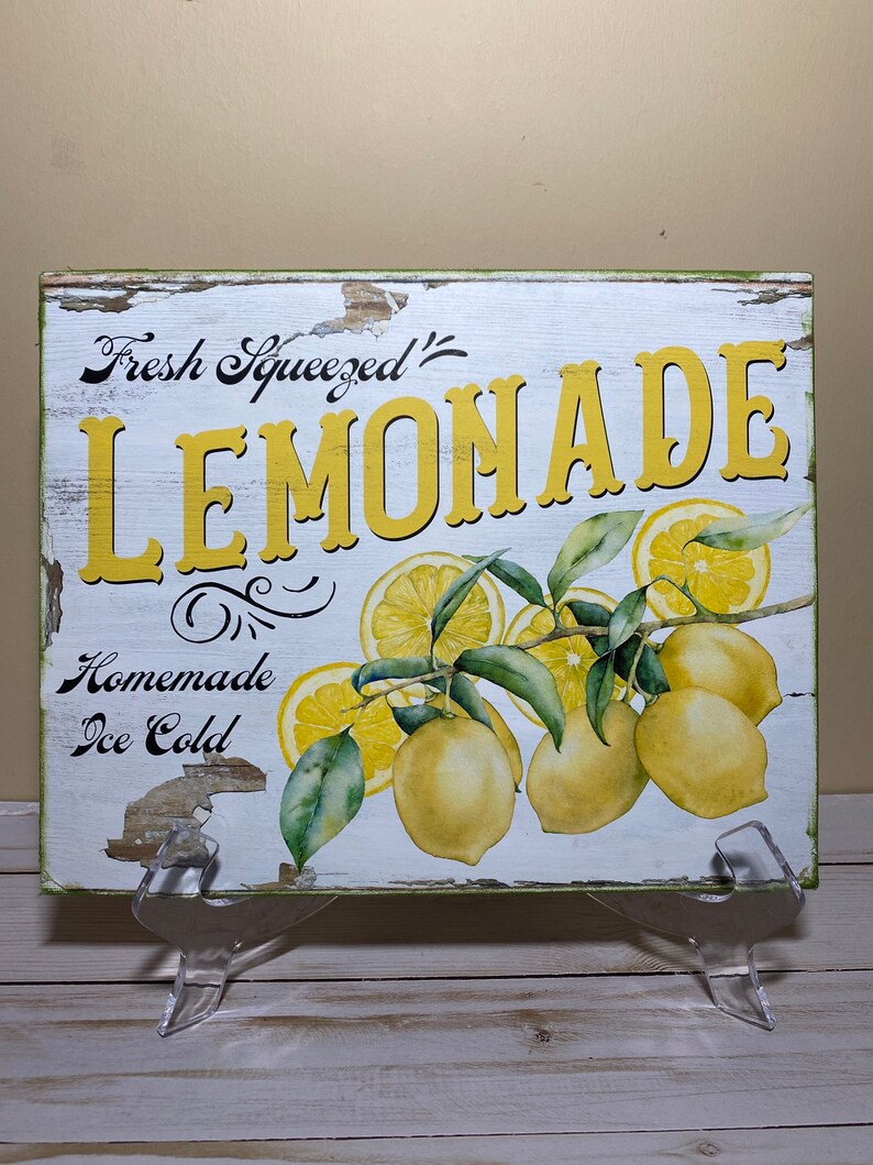 Fresh Squeezed Lemonade Sign/lemon Wall Decor/lemon Kitchen Etsy