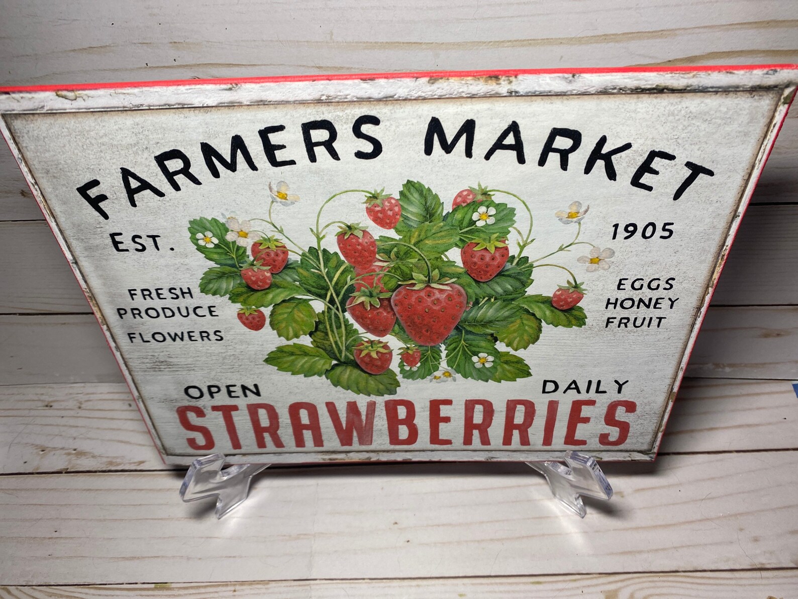 Vintage Strawberry SignFarmhouse Strawberries Wall Etsy