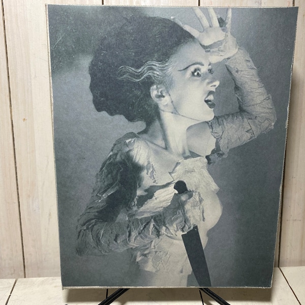 Vintage Bride of Frankenstein Sign, Frankensteins Bride Wall Art, Classic Horror Movie  Decor, Halloween Wall Art