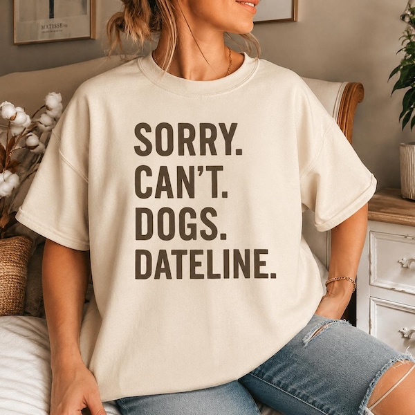 Dog and Dateline Lover Comfort Colors Tee, True Crime Gift
