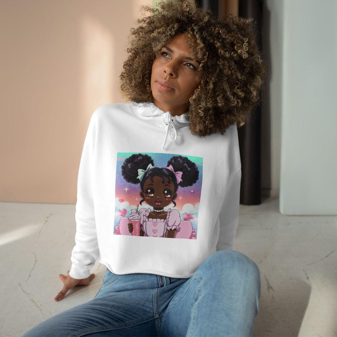 sillysis - Kawaii Black Girl Zip Hoodie