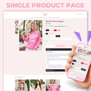 Refined Elegance Boutique Shopify Theme | Pink Shopify Template Feminine, Minimal & Cute Design | Editable Canva Templates | Shopify OS 2.0
