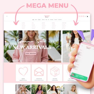 Refined Elegance Boutique Shopify Theme | Pink Shopify Template Feminine, Minimal & Cute Design | Editable Canva Templates | Shopify OS 2.0