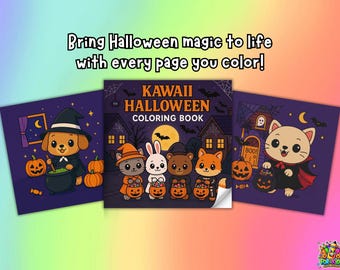 Kawaii Halloween Coloring Book: Cute Spooky Animals, Pumpkins, Trick-or-Treat and More