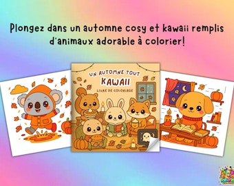 Un Automne Tout Kawaii Livre de Coloriage