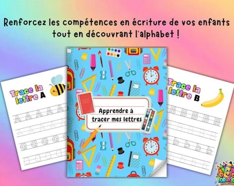 Cahier de Lettres à Tracer pour Enfant