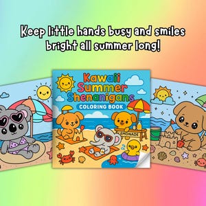 Kawaii Summer Animal Coloring Book