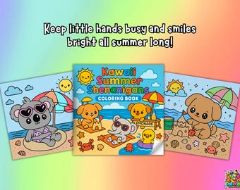 Kawaii Summer Animal Coloring Book