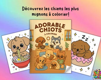 Adorables Chiots à Colorier: 30 ilustraciones únicas