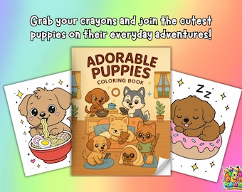 Kawaii Puppy Coloring Book : 30 Adorable Dog Illustrations