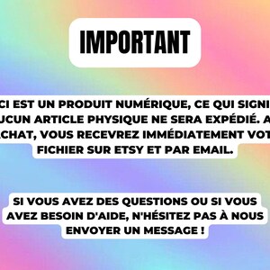 May include: A digital product announcement on a colourful background. The text in the image states that no physical items will be shipped and the digital file will be received via Etsy and email. It also encourages customers to send a message with any questions.
