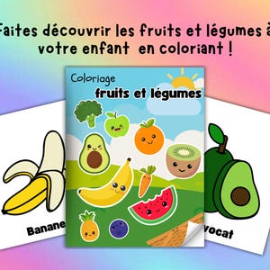 Livre de Coloriage Fruits et Légumes pour Enfants | Livre Éducatif pour Enfants | Livre d&#39;Apprentissage pour Enfants | Coloriage pour Enfant