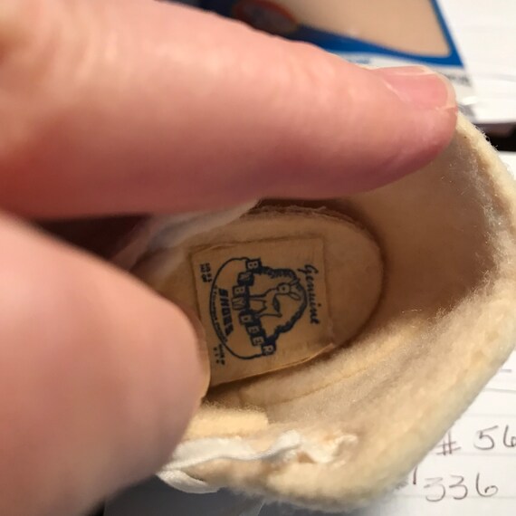 Antique Baby Crib Shoes, White Felt Baby Shoes, Vinta… Gem