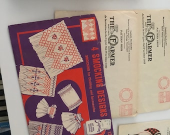 Miscellaneous Vintage Patterns for smocking, sewing, pillows, quilting, and crocheting