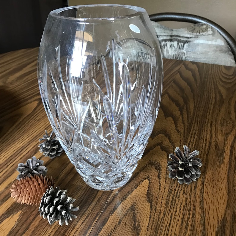 Block Crystal Vase 24 Full Lead Crystal Vintage Lead Etsy