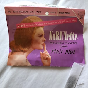 Nylon Hair Net, Vintage Hair Net, Medium Brown Hair Net,