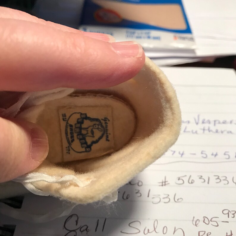 Antique Baby Crib Shoes White Felt Baby Shoes Vintage Baby Etsy