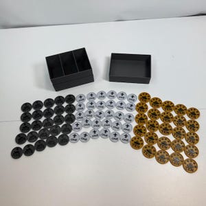 3D Gedruckte Spiel Token mit Aufbewahrungsbox: Gold, Grau und Weiß - axis & allies IPC Tracker (80 Stück)