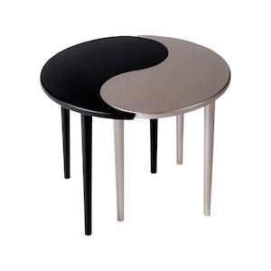 Handmade Furniture , Bedside Table , Round Coffee Table , Side Table , Handcrafted Yin Yang Coffee Table , Minimalist Table