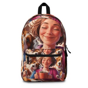 Whimsical Dog Lover's Backpack - Perfect for Pet Owners, Dog Lovers, Gifts for Animal Lovers, Cute School Bag, Easy Travel Bag
