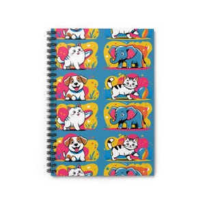 Joli carnet à spirales sur le thème des animaux - Parfait pour les enfants, les amateurs de papeterie, les amoureux des animaux, les cadeaux d'anniversaire, les journaux et les fournitures scolaires