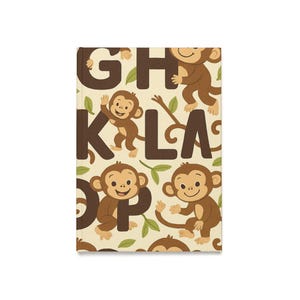 Diario de tapa dura con monos adorables: cuaderno infantil para la escuela, regalo para niños, papelería para amantes de los animales, diario de escritura divertido, ecológico.