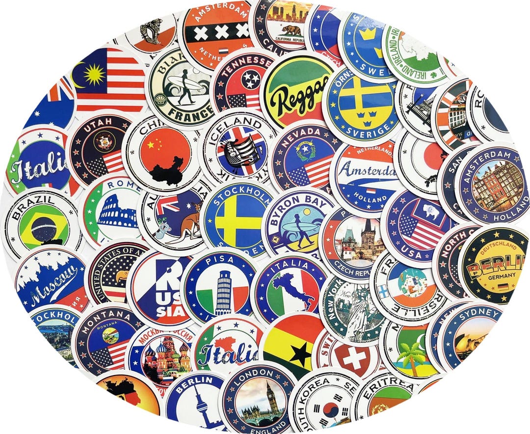 Tezza World Sticker World Travel Stickers,viny Stickers,10-50pcs Random Pack,free Shipping ...