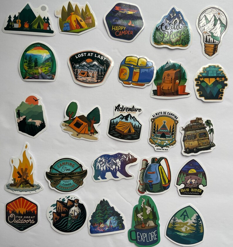 Camping Stickers, Viny Stickers,10-50pcs Random Pack, FREE Shipping ...