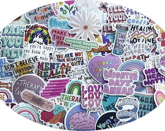 Mental health stickers, Viny stickers,10-50Pcs Random pack, FREE Shipping, Waterproof sticker, Laptop stickers, Water bottle stickers