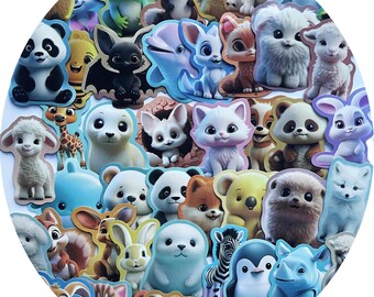 Cute Animals stickers, Viny stickers,10-50Pcs Random pack, FREE Shipping, Waterproof sticker, laptop stickers, Water bottle stickers