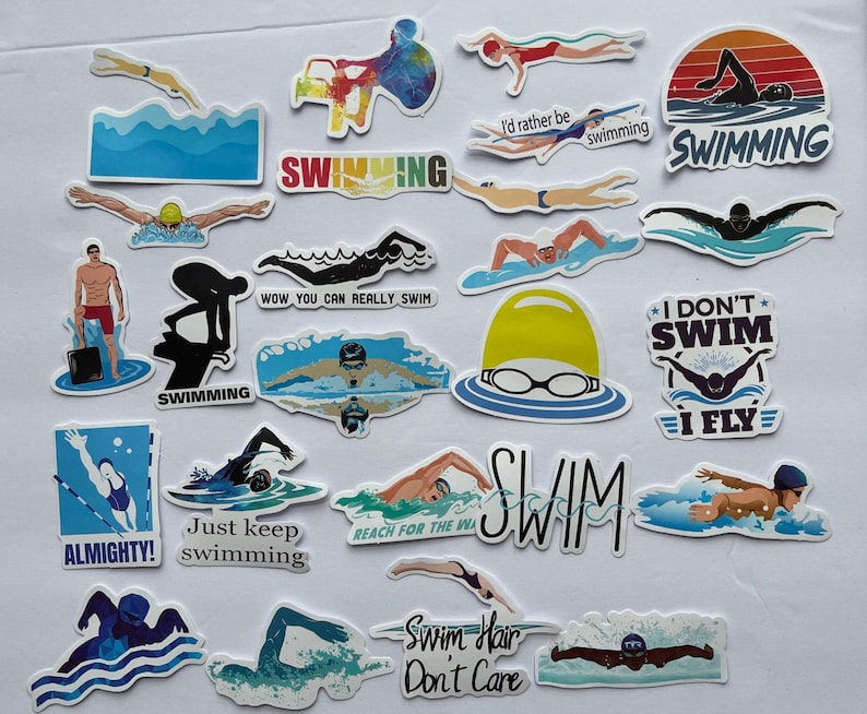 Simming Stickers Swimming Stickers, Viny Stickers,10-50pcs Random Pack, FREE Shipping ...