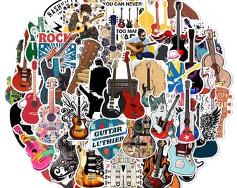 Guitar stickers, Viny stickers,10-50Pcs Random pack, FREE Shipping, Waterproof sticker, Laptop stickers, Water bottle stickers