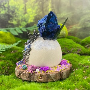 Handmade Azurite Malachite Clay Figurine: Ascension Stone, Transformation Stone Metaphysical Decor image 5