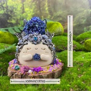 Handmade Azurite Malachite Clay Figurine: Ascension Stone, Transformation Stone Metaphysical Decor image 17