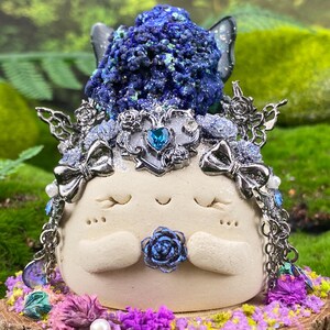Handmade Azurite Malachite Clay Figurine: Ascension Stone, Transformation Stone Metaphysical Decor image 11