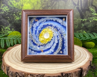 Crystal Energy Decor 5 Inch Spiritual Artwork for Meditation Spaces with Citrine & White Quartz