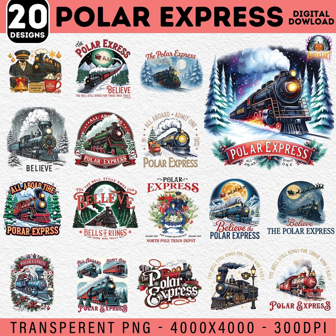 North Pole Ticket Png Bundle, 20 PNG Christmas Movies, Christmas 2025 ...