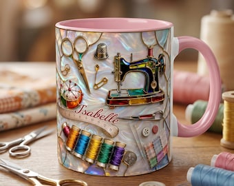 Personalisierte Nähmaschine Kunstbecher, beste Näherin aller Zeiten, niedliches Quilting-Liebhaber-Geschenk, Handwerker- und Herstellerbecher, Nählehrer