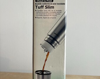 Termo vintage Zojirushi Tuff Slim de acero inoxidable de 0,5 L (17 oz) SV-GHE50 con caja.