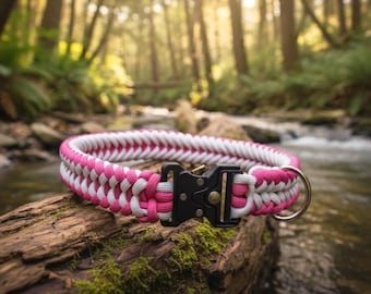 Custom Paracord Dog Collar | Heavy Duty & Adjustable | Woven Pet Gear for Dogs