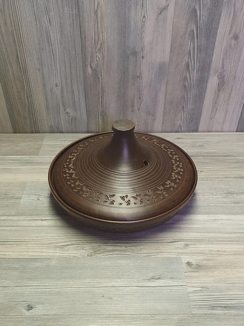 Traditional Moroccan tagine pottery red clay